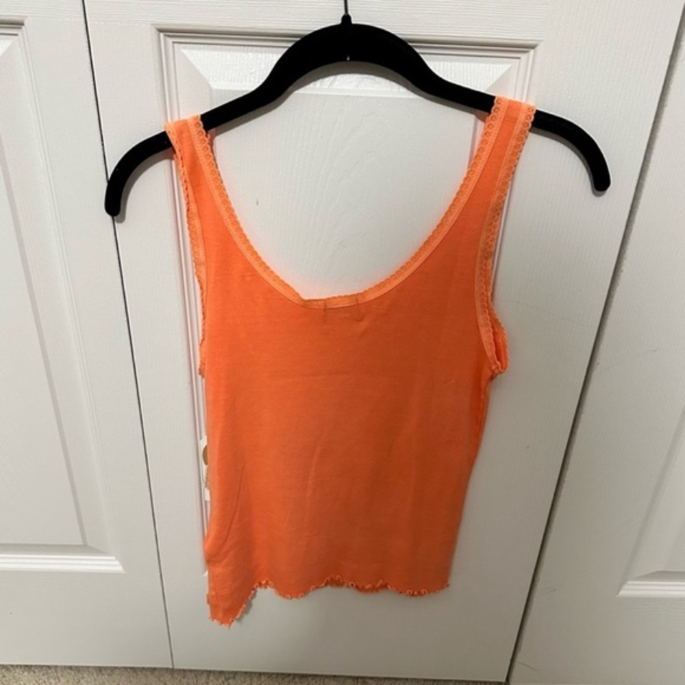 Billabong Wrangler Collab ‘Surf Out‎ West’ Lace Trim Tank Orange Size Large NWT - Picture 3 of 7